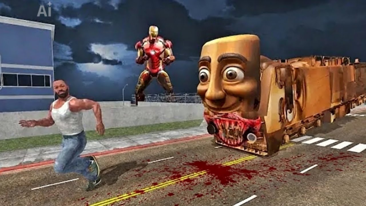 Franklin Found Tung Tung shou train in Indian bike driving 3d 