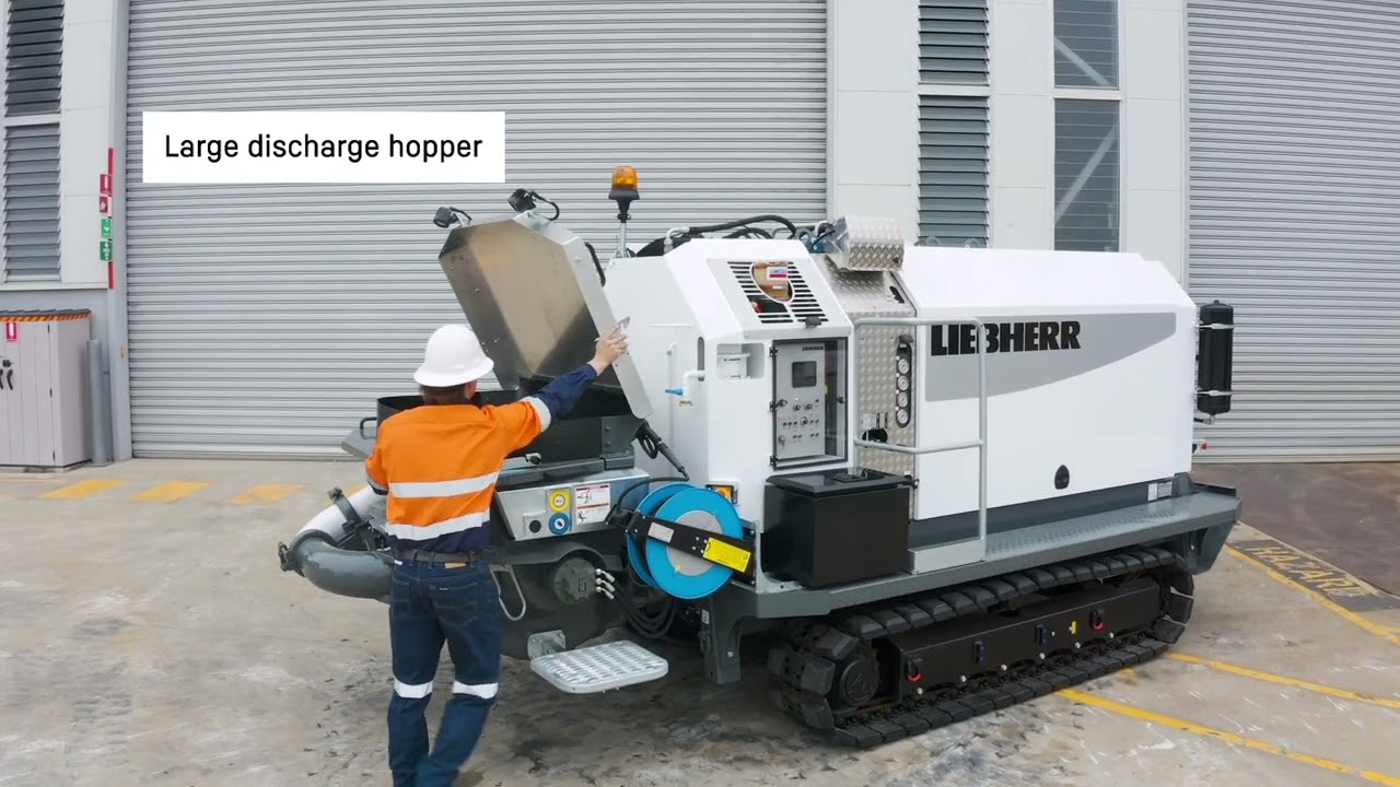 Liebherr – THS Crawler Concrete Pump – drone flyover with features