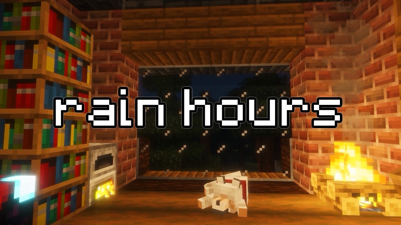 cozy cabin heavy rain... minecraft ambience music to sleep to