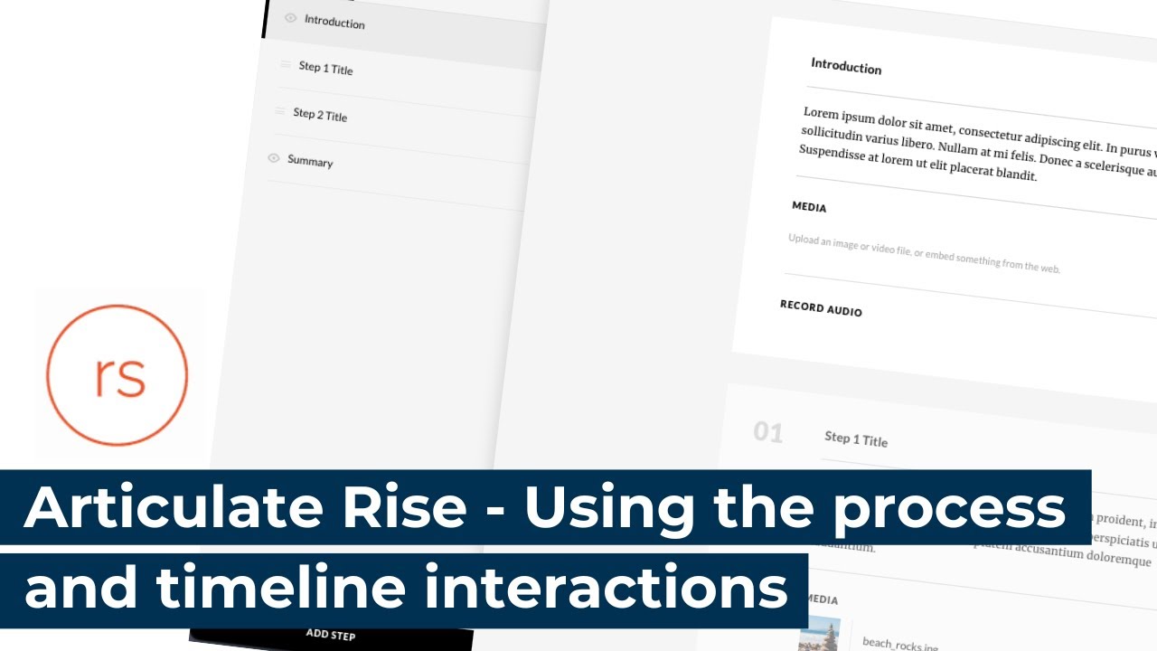 Articulate Rise — использование взаимодействия процесса и временной шкалы