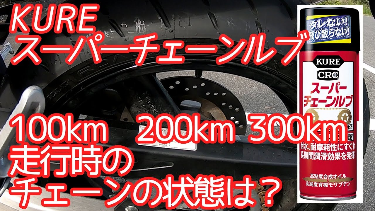 KURE スーパーチェーンルブを使用して300km走ったチェーンの状態は？