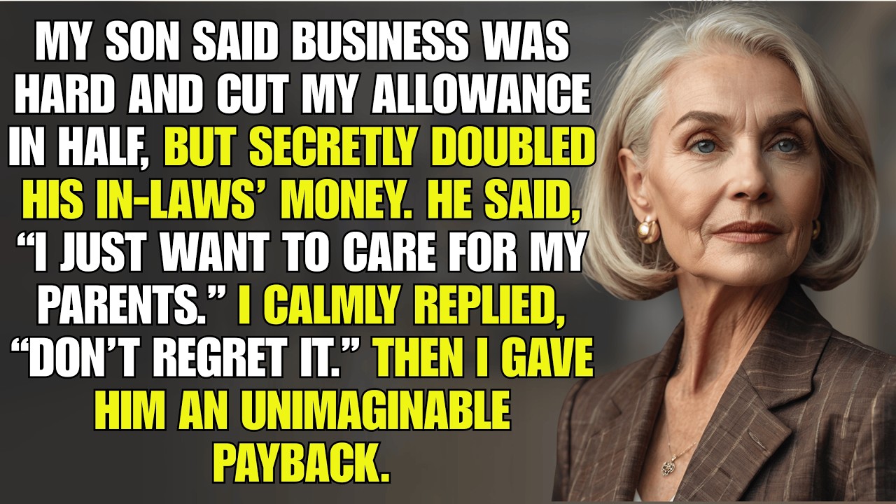 My Son Said Business Was Hard, Cut My Allowance—But Secretly Doubled His In-Laws’ Money Overnight.