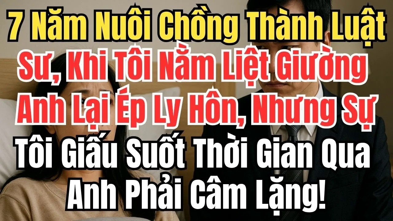 7 Năm Nuôi Chồng Thành Luật Sư, Khi Tôi Nằm Liệt Giường Anh Ép Ly Hôn. Bí Mật Tôi Giấu Khiến Anh