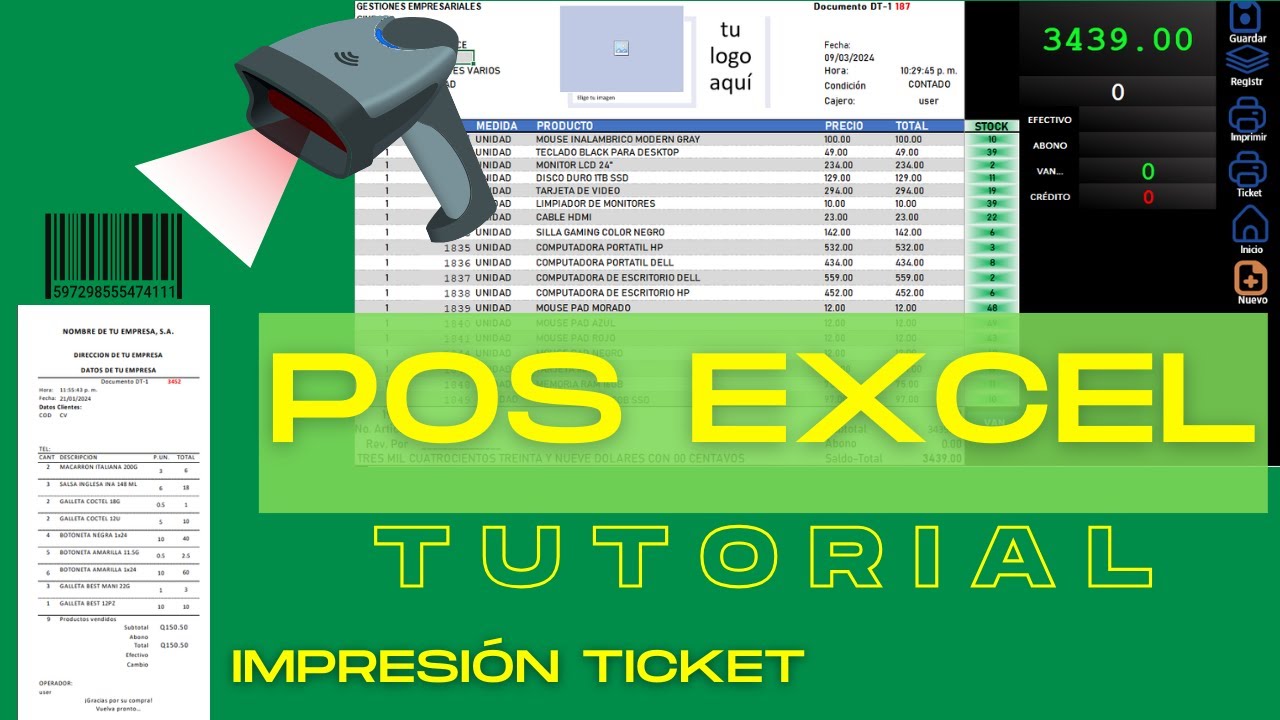 Sistema de Punto de Venta en Excel POS | Inventario