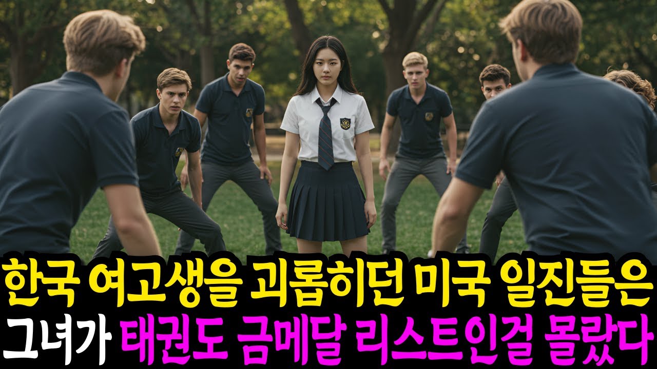 한국 소녀 괴롭히던 미국 일진들은 그녀가 태권도 국가대표 금메달 리스트인걸 몰랐습니다