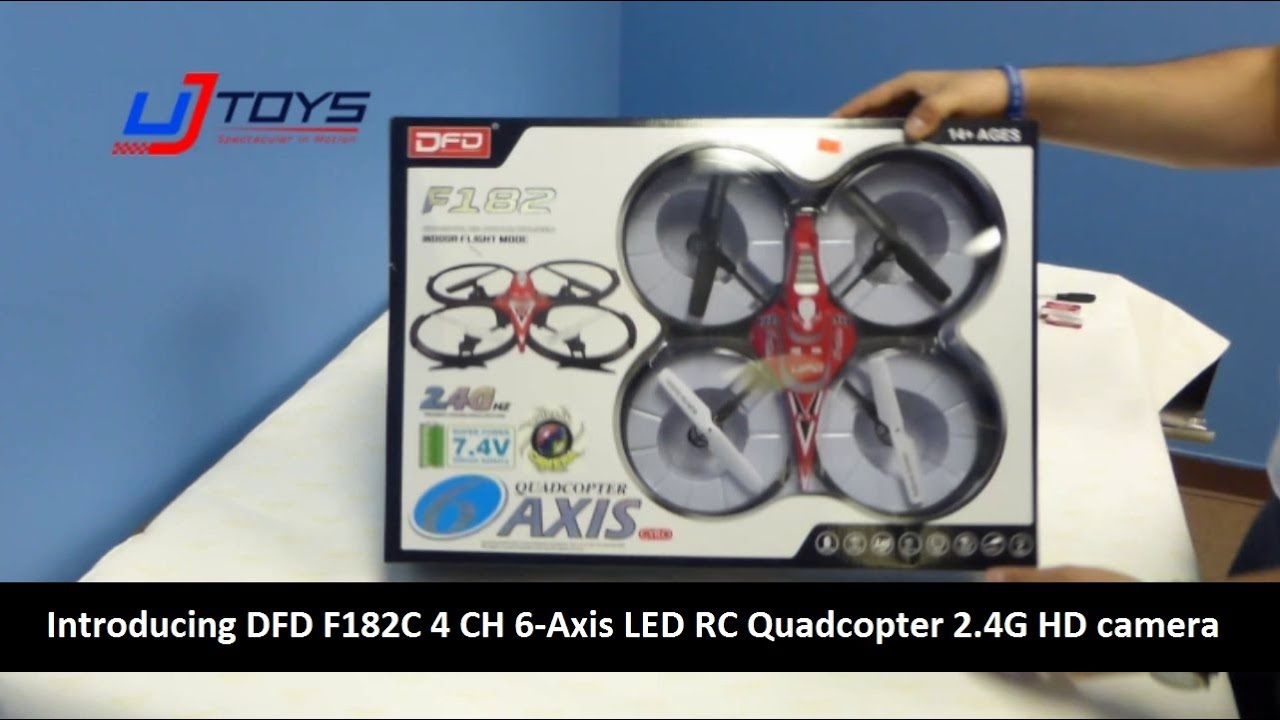 UJToys Introducing DFD F182C 4 Channel 6-Axis LED RC Quadcopter 2.4G HD camera
