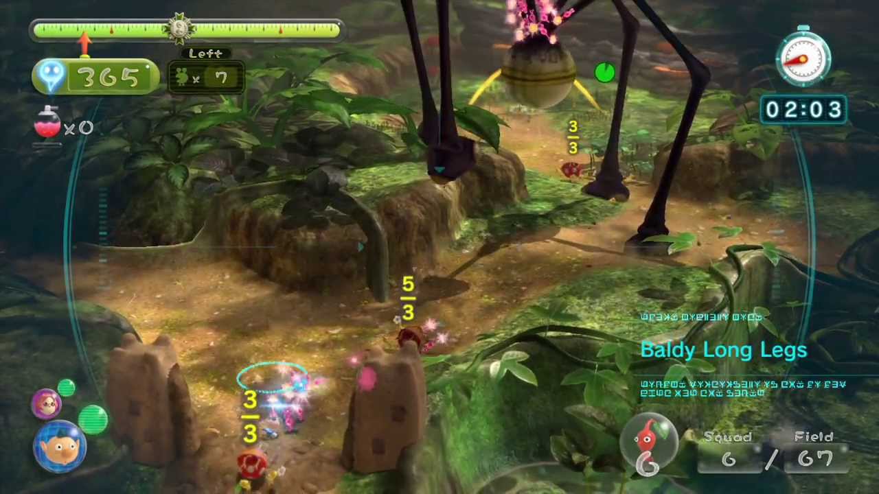 Pikmin 3 Battle Enemies Challenge Mode: 01 Tropical Forest Platinum Medal