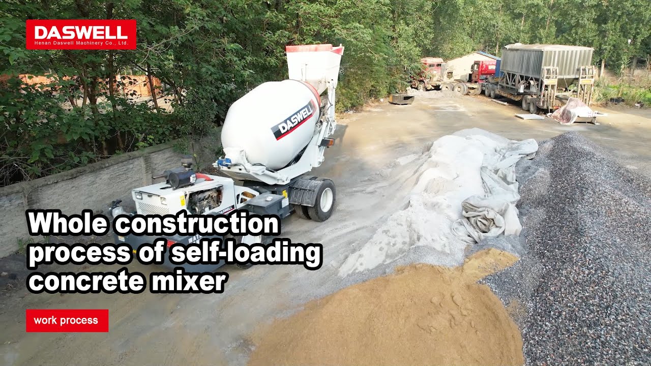 The whole construction process of self-loading concrete mixer