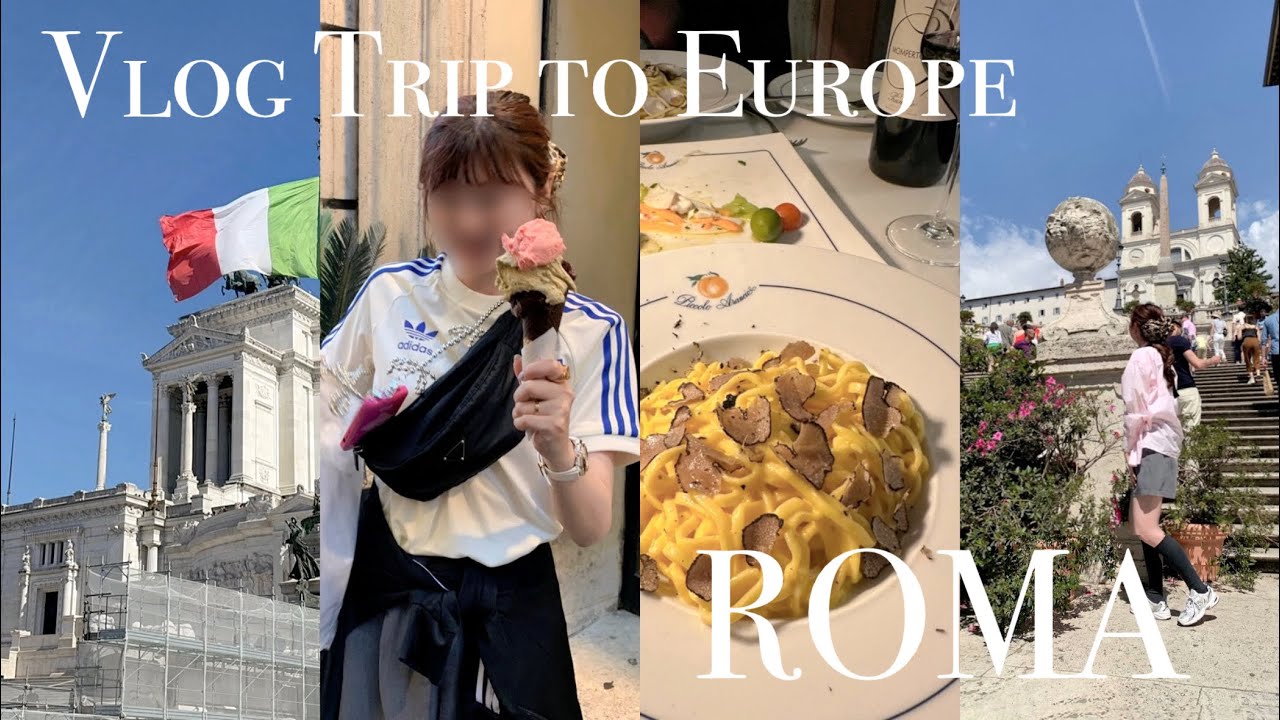 海外vlog｜ローマ観光🇮🇹🌷｜オープンバスからコロッセオ🚌｜ヨーロッパ旅行完結編🥲✨