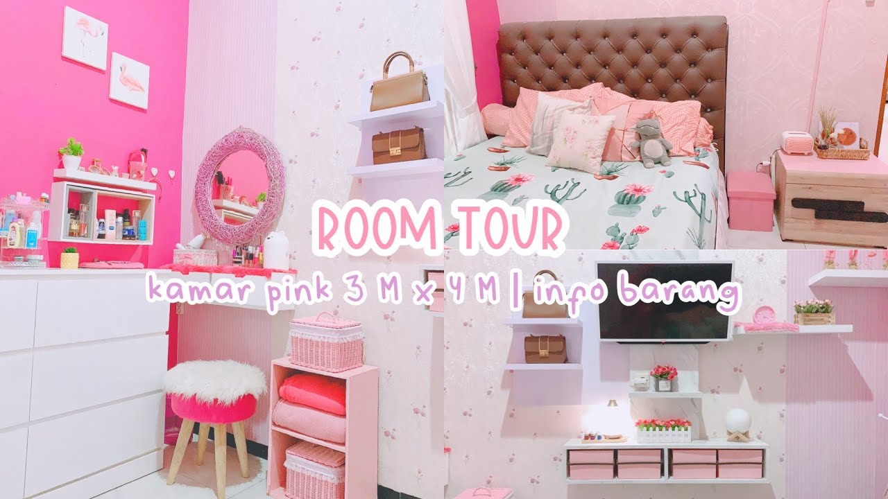 ROOM TOUR KAMAR PINK 2021 | info barang kamar pink | unboxing paket shopee