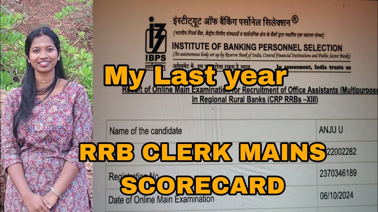 My Rrb clerk mains scorecard 2024😭 #bankexam2026 #ibpsrrb