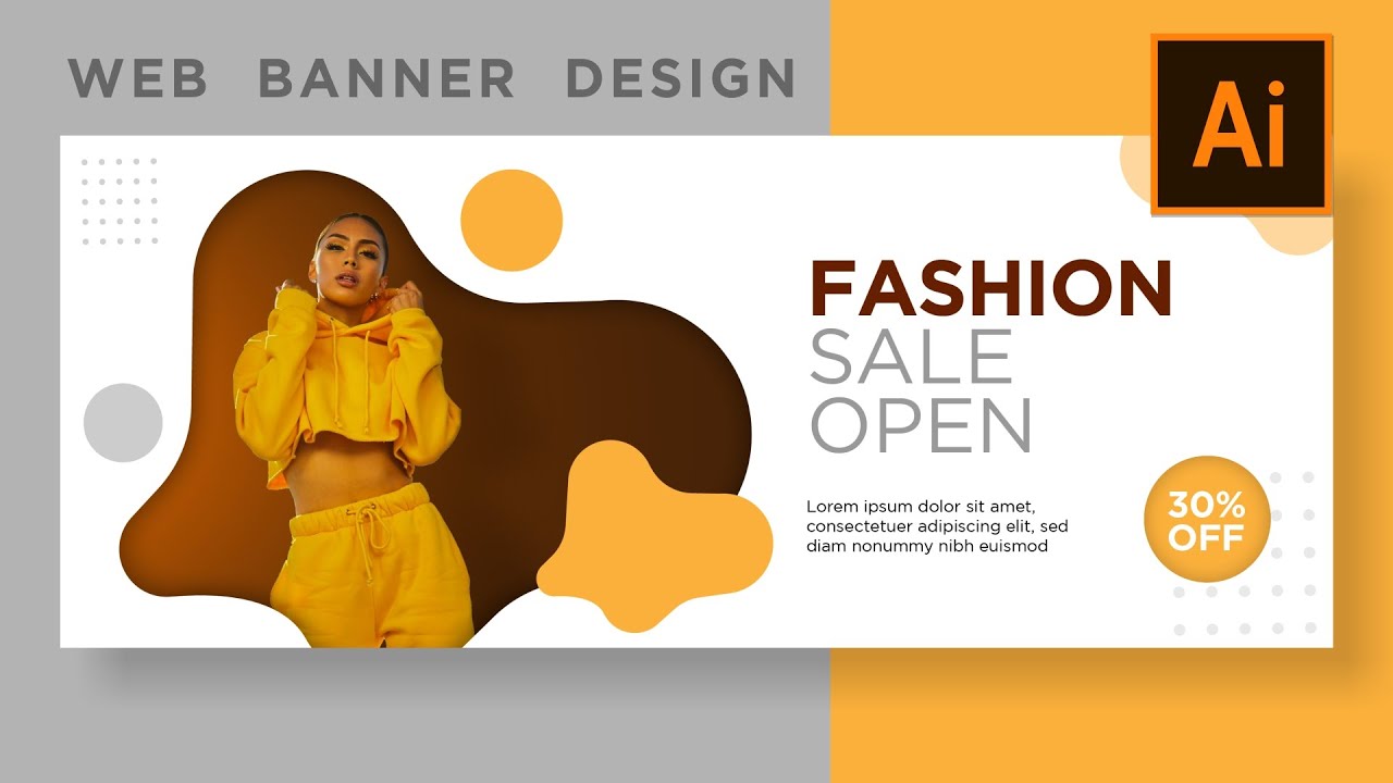 Web Banner Design illustrator CC | Illustrator Tutorial | Social Media Design | hindi tutorial