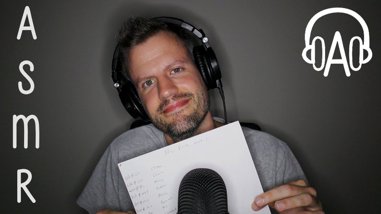 ASMR NFL Week 1 Picks | Relaxing ASMR Ear to Ear Whispering, Hand Sounds | ASMR Sports
