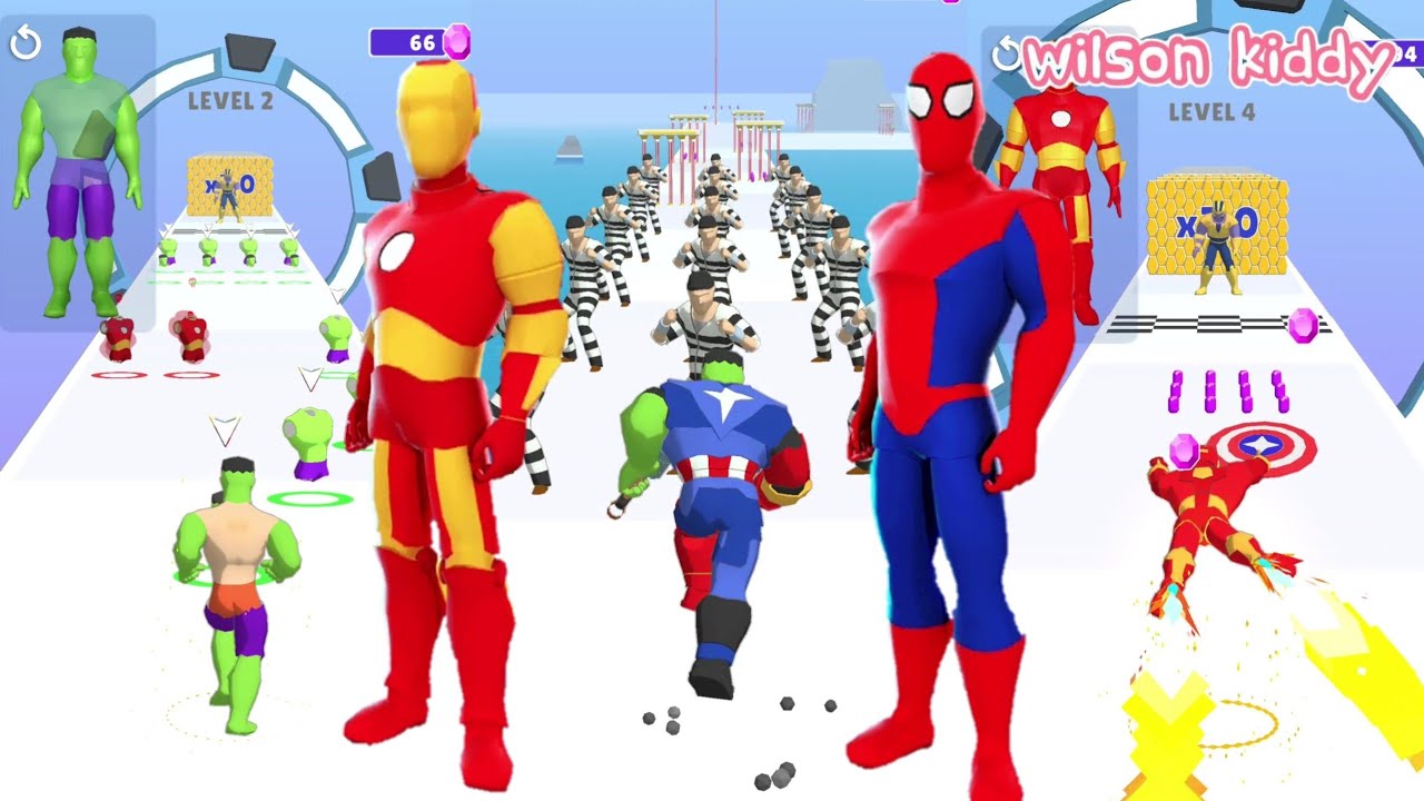 Kekuatan Hulk Ironman Spiderman Hero Bergabung | Mash up Hero | Wilson Kiddy