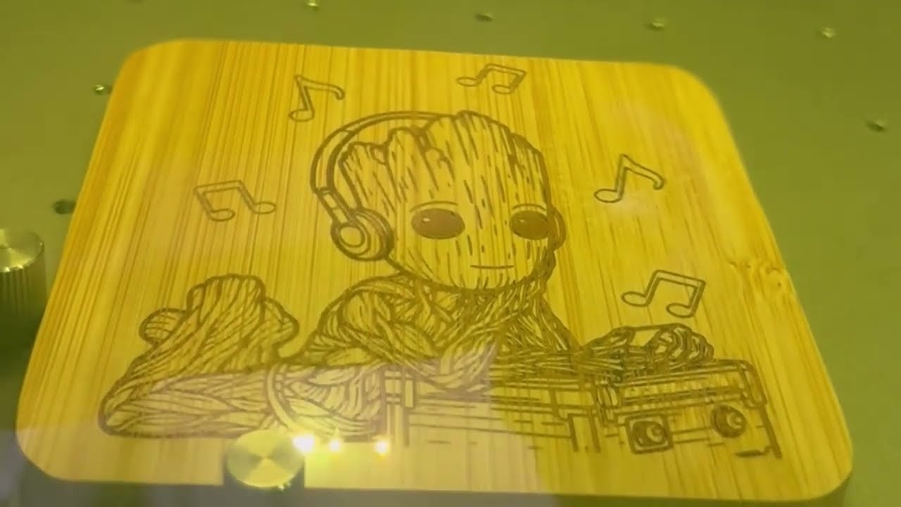 Bamboo Coaster Laser Engraved on Xtool F1 Ultra