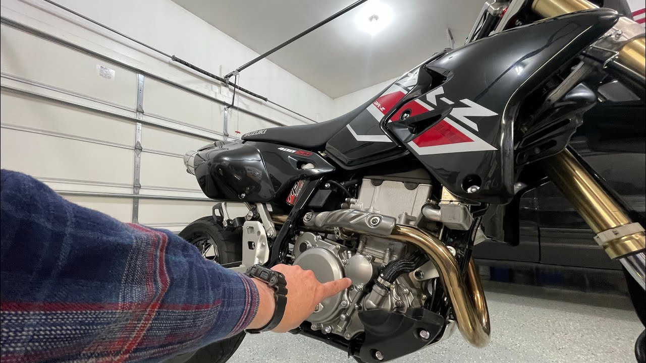 DRZ400SM Замена масла после обкатки 600 миль.