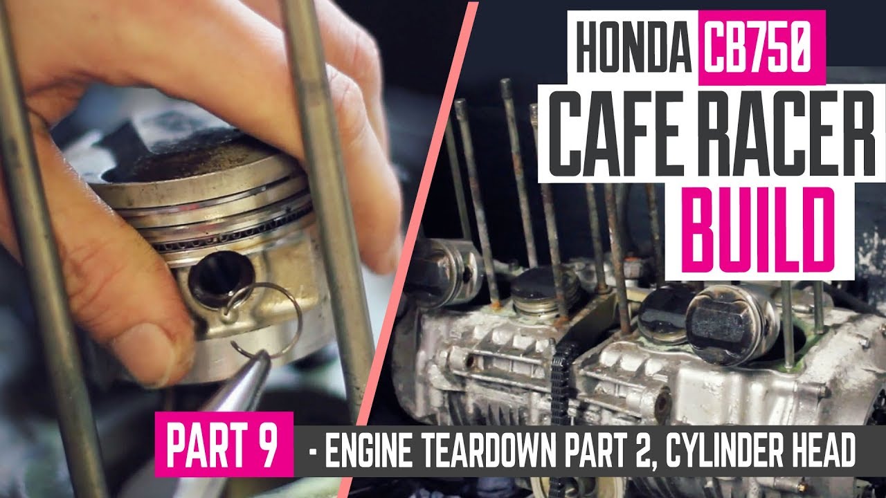 Honda CB750 Cafe Racer Part 9 - Engine part 2, removing the cylinder head & pistons