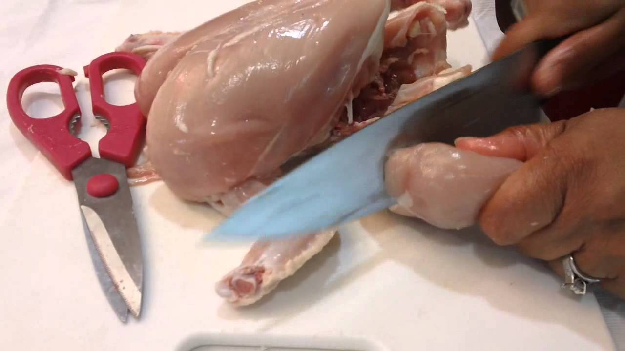 How to deskin and cut a Raw Chicken