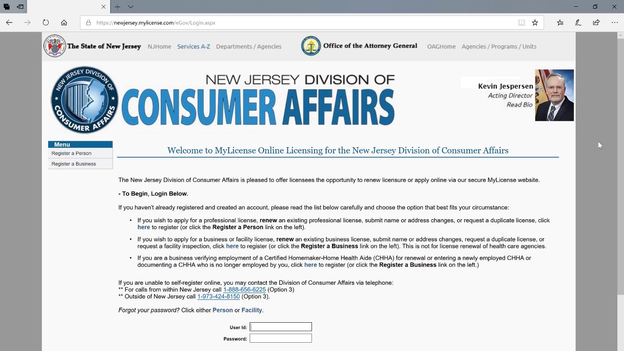 How to Register Online to the NJ Board of Nursing MyLicense Website as a Certified Home Health Aide