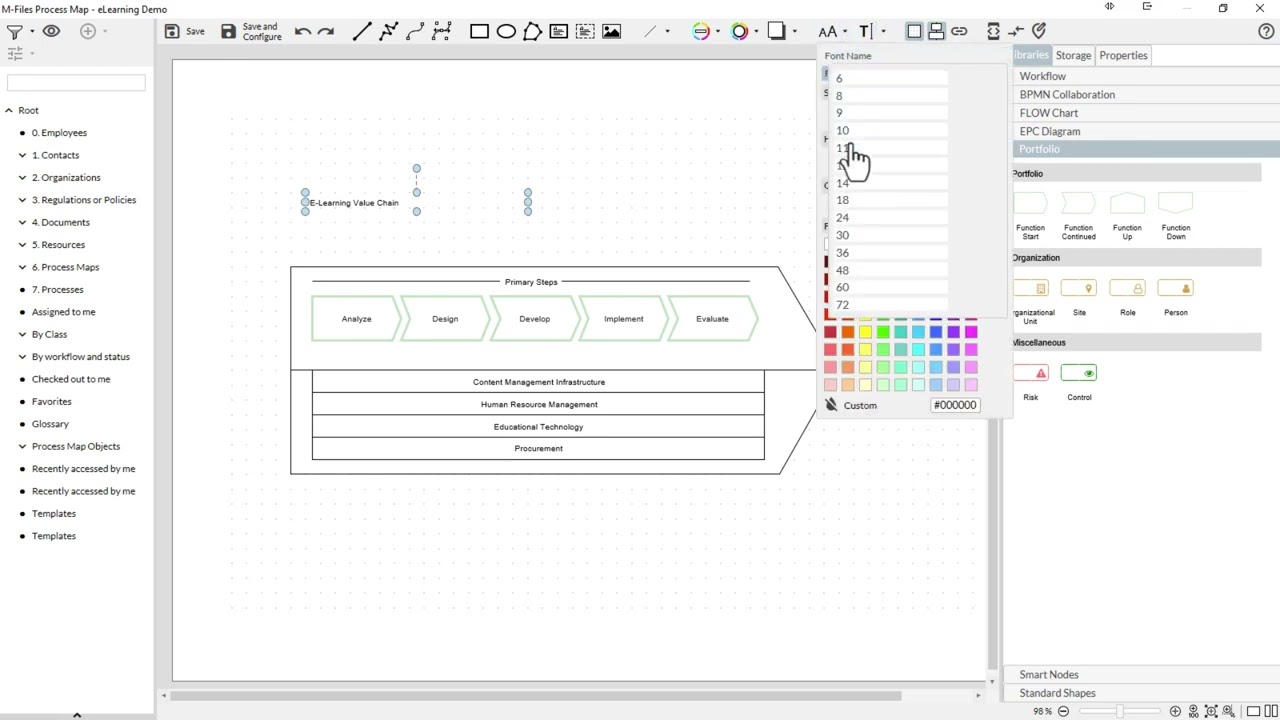 Working with Shapes and Texts | M-Files Process Maps 2.0