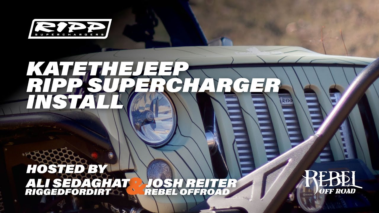 RIPP SUPERCHARGER JKU INSTALL WITH REBEL OFFROAD ON KATE THE JEEP