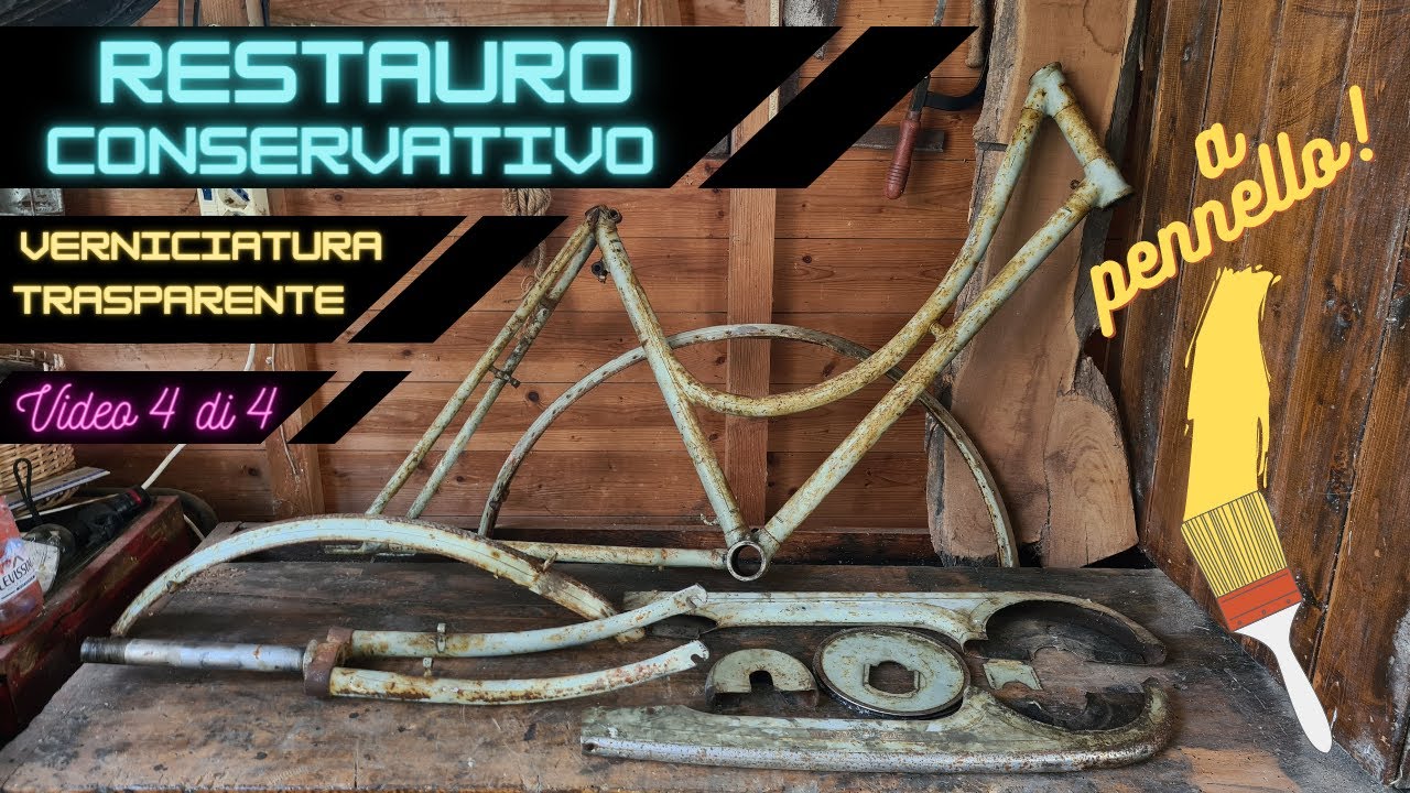 VERNICIATURA BICI A PENNELLO  trasparente antiruggine  (video 4di 4)