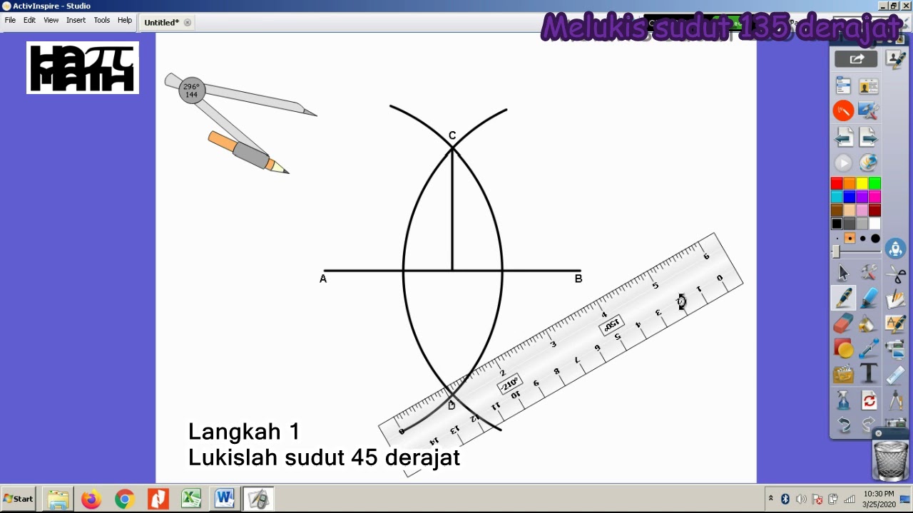 Melukis sudut 135 derajat