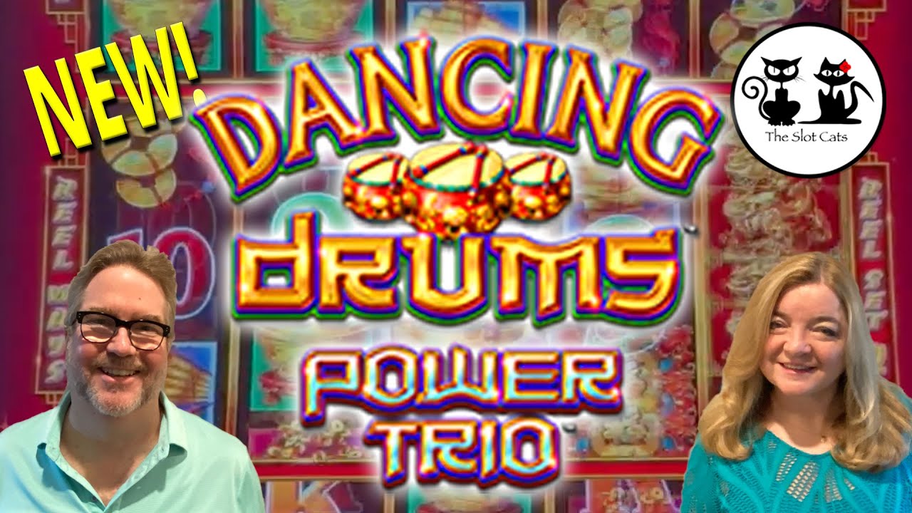 NEW DANCING DRUMS POWER TRIO SLOT MACHINE!! 4 DRUM BONUS TRIGGERS!! FIRST TIME PLAYING IT 🥁🥁🥁🥁