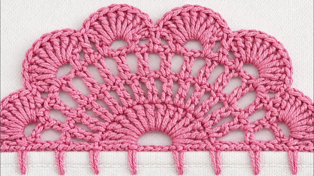 Puntilla No.05 De Una Sola Vuelta Tejida a Crochet Ideal Para Orillas de Servilletas o Manteles