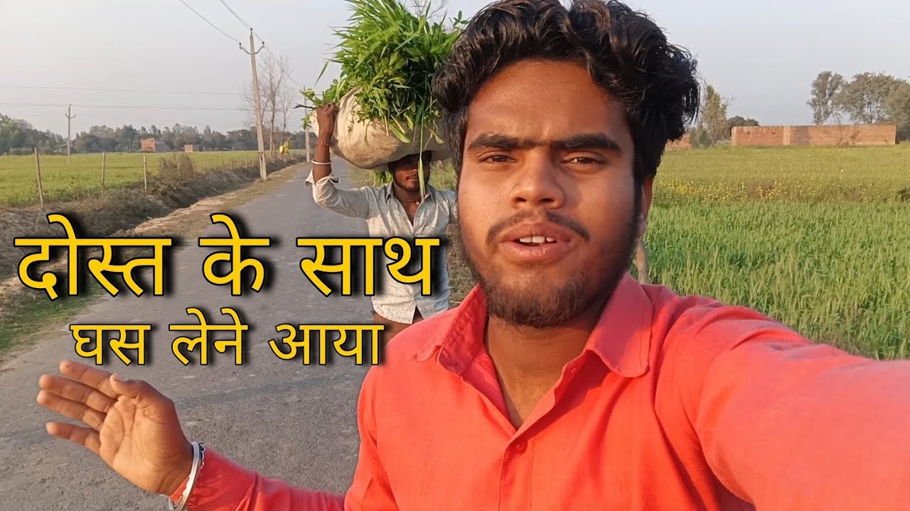 दोस्त के साथ घास लेने आया 😍 | गांव की असली देसी लाइफ Vlog