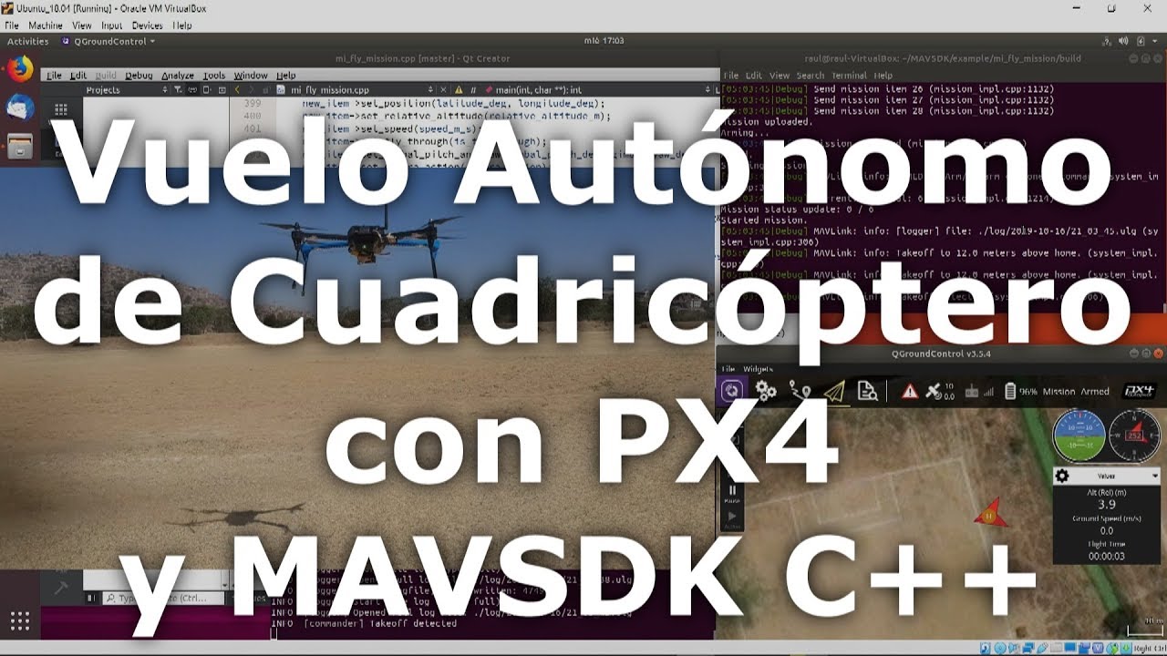 Demo: Vuelo Aut&oacute;nomo de Cuadric&oacute;ptero con PX4 y MAVSDK C++