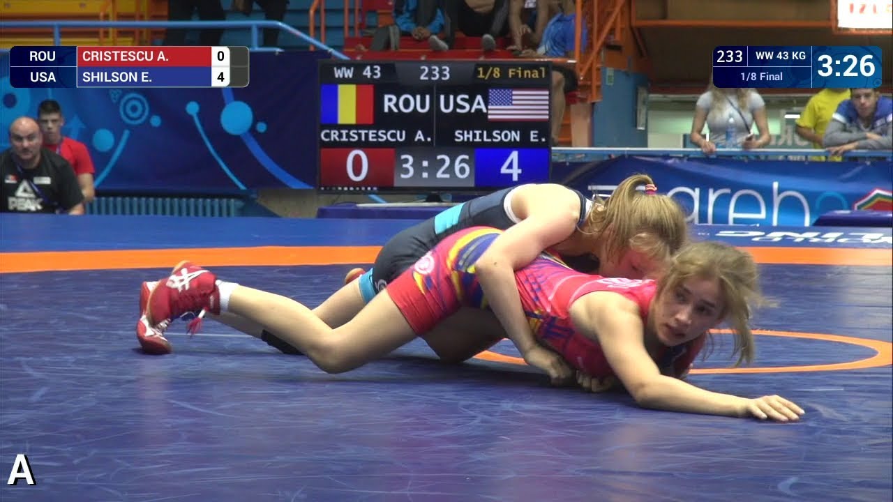 1/8 WW - 43 kg: A. CRISTESCU (ROU) v. E. SHILSON (USA)