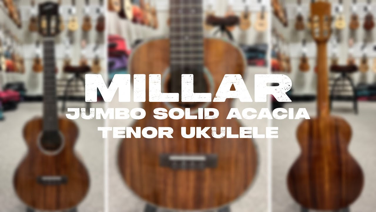 Millar JA-260GB Solid Acacia Jumbo Tenor Ukulele Demo/Review at Aloha City Ukes