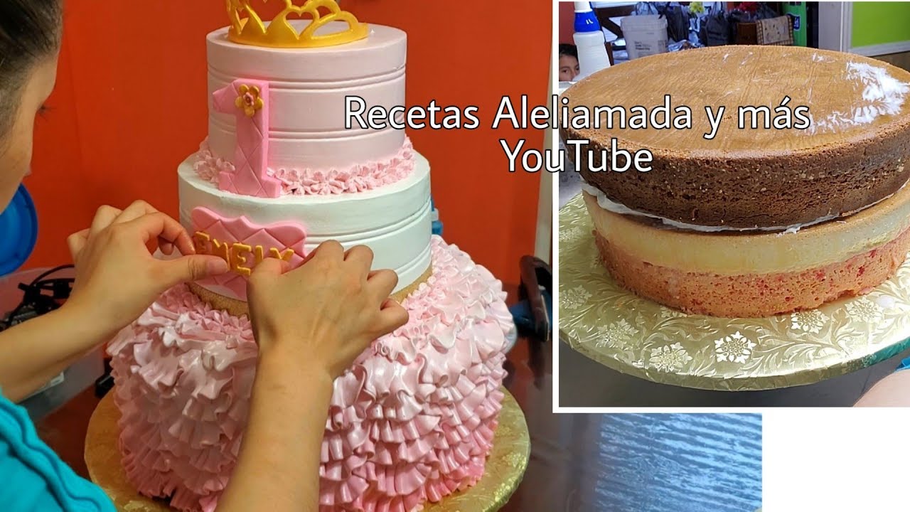 Decoración de pastel de princesa | como montar un pastel en pisos | para 80 personas | pastel 4 en 1