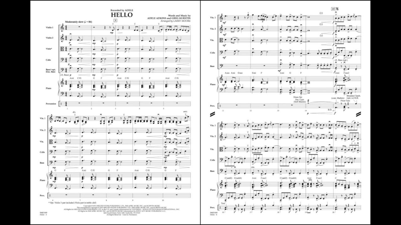 Hello arranged by Larry Moore