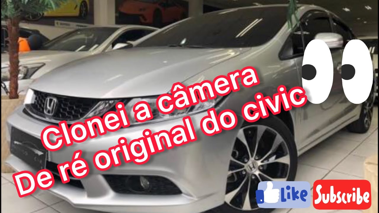 Como ligar câmera de ré original do painel do Honda Civic , em qualquer multimídia
