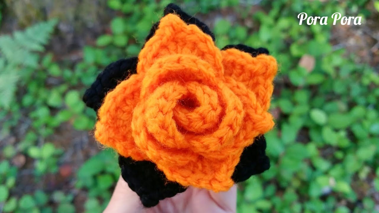 Crochet Halloween Rose I Crochet Halloween Decorations I Crochet 3D Rose