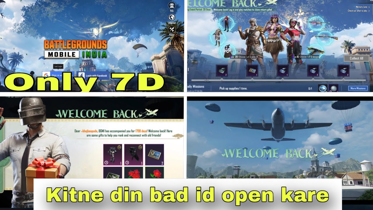 BELCOME BACK EVENT | RETURN 7days EVENT | Kitne din bad id open kare