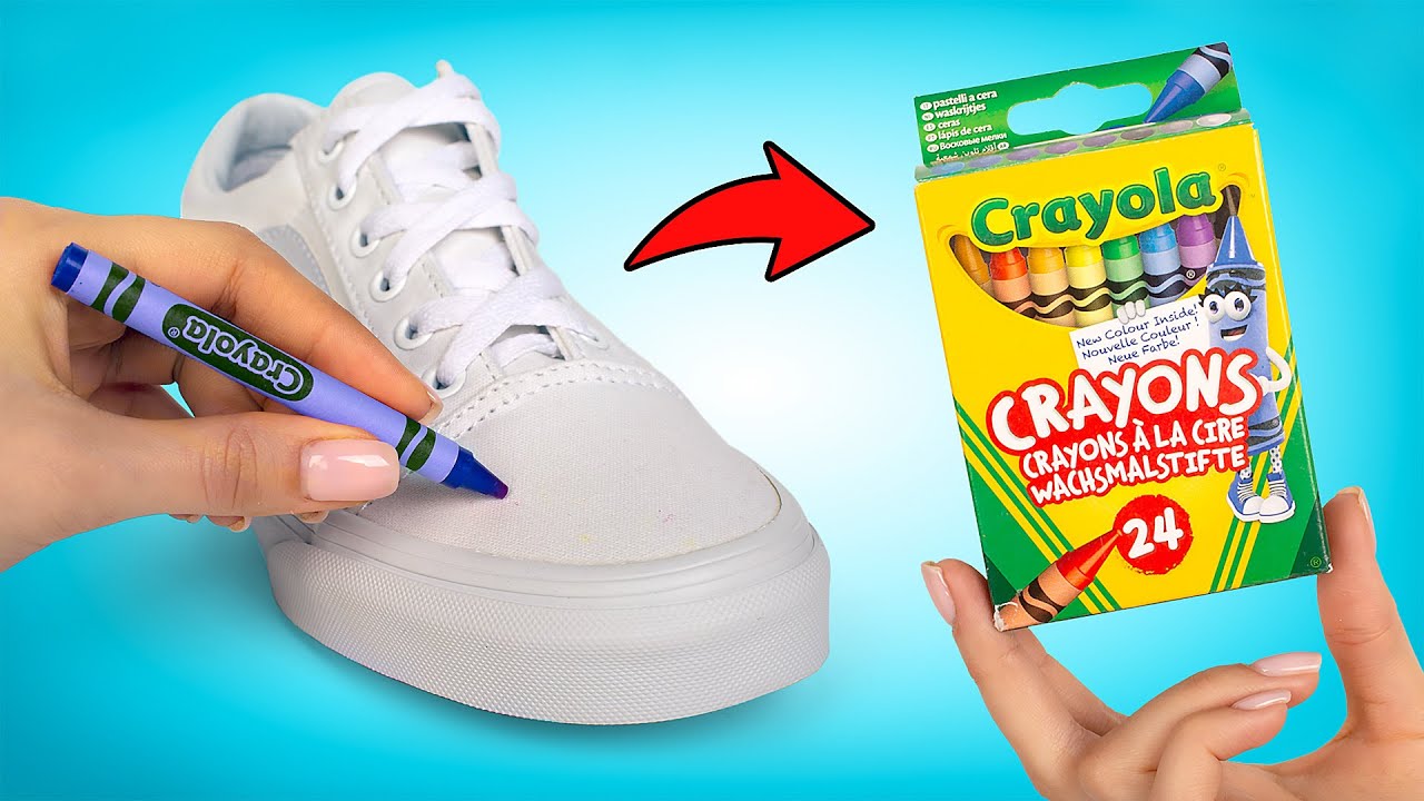👟🎨Redonnons Du style À Tes Baskets Avec Des Crayons à La Cire 🖍👟