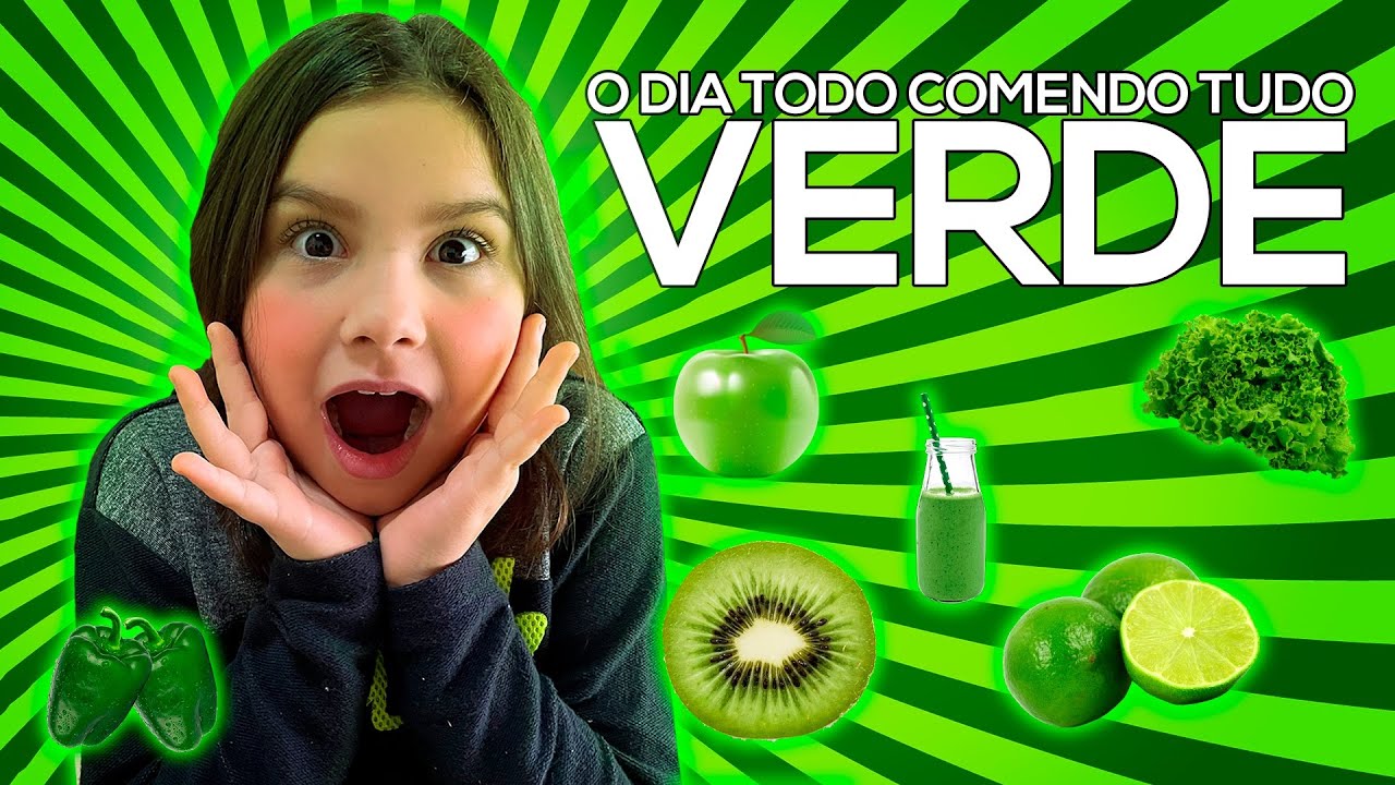 COMENDO TUDO VERDE POR UM DIA INTEIRO | Cacau