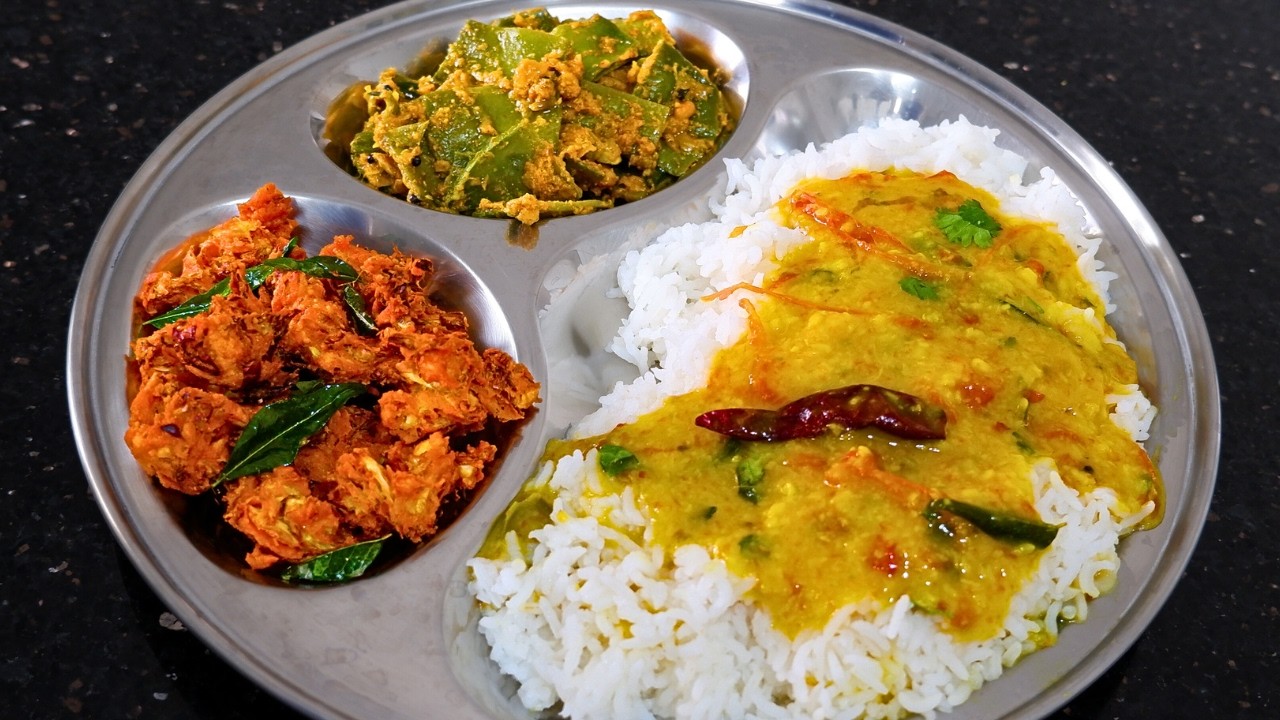 மனநிறைவான சிம்பிள் மதிய சாப்பாடு | Lunch Combo Recipe in tamil | Veg Lunch