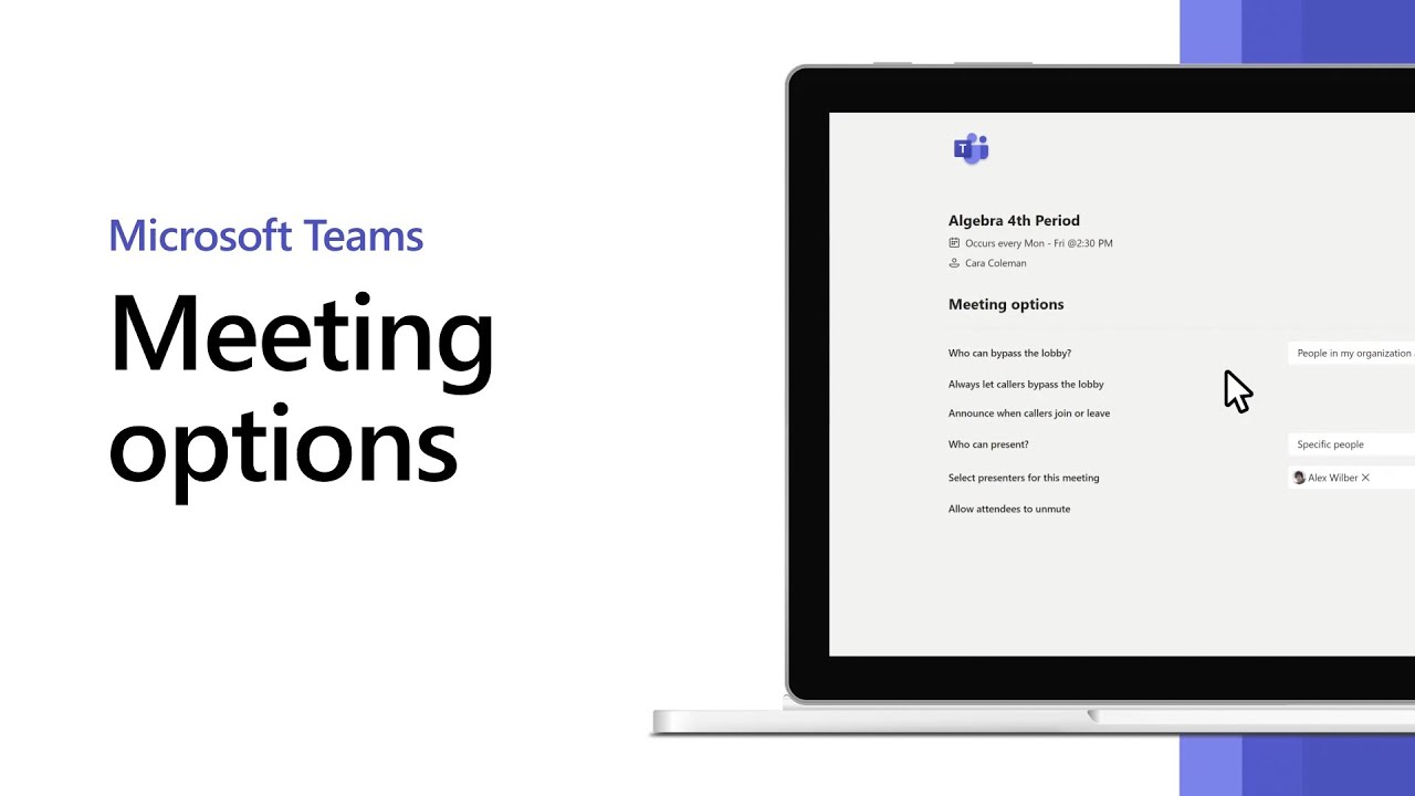 How to set meeting options for your online class | Microsoft Teams