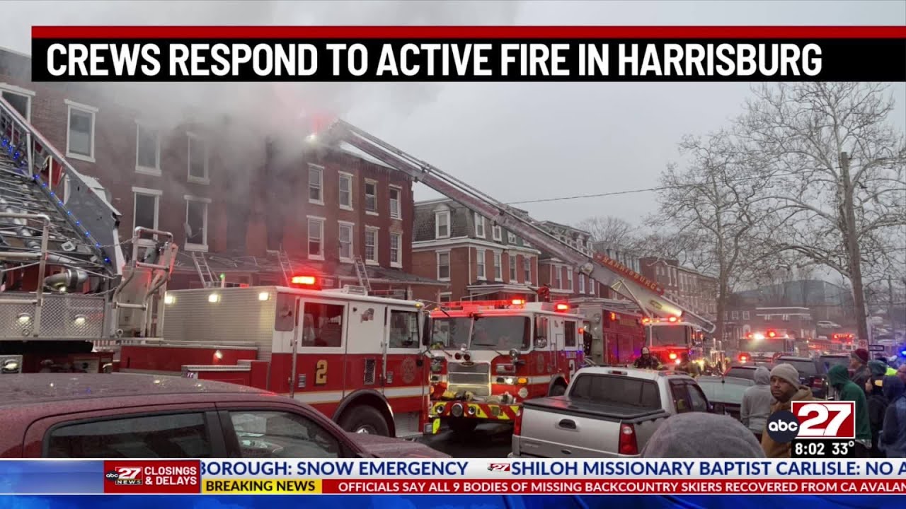 Crews battle fire in Harrisburg