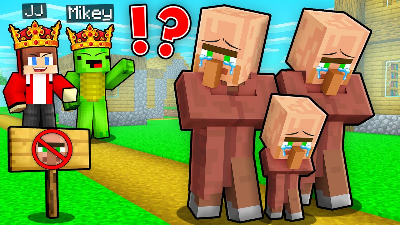 Mikey and JJ Kings Kick Villagers Out of the Village in Minecraft ! (Maizen)