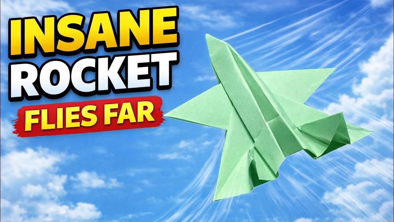 INSANE Paper Rocket  Flies Extremely Far | Best Origami Flying Rocket #origami #rocket