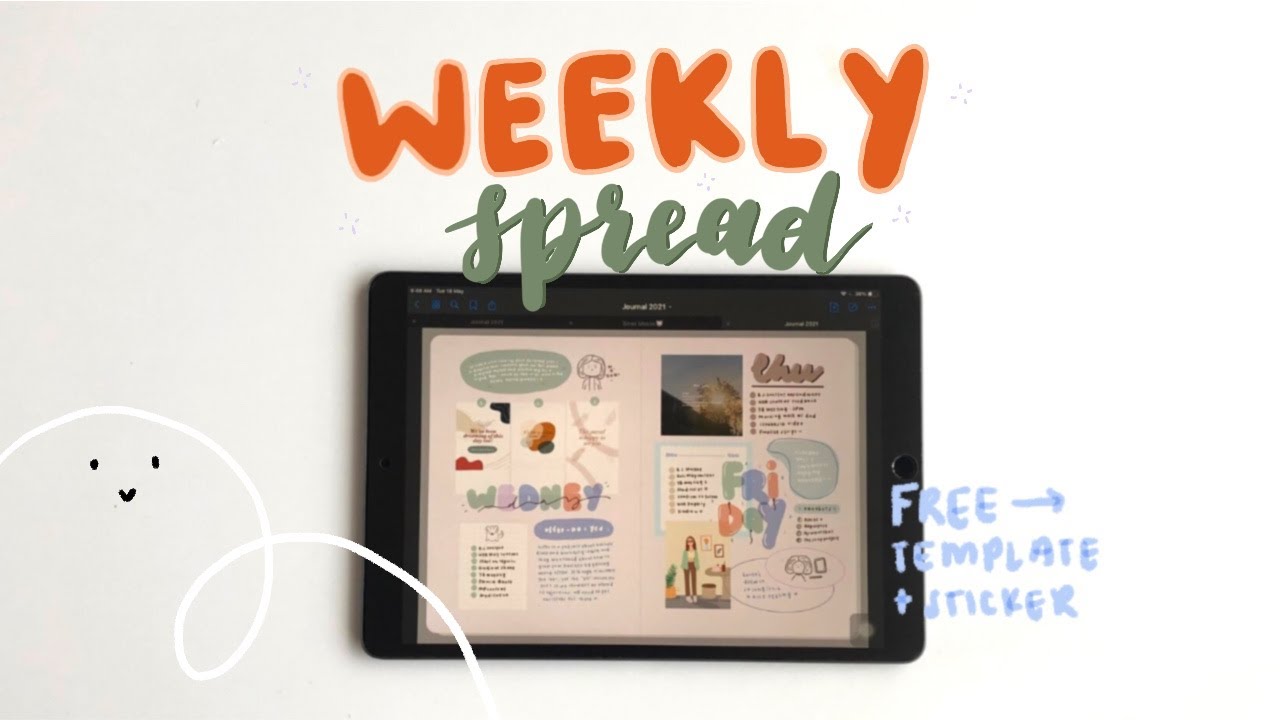 Weekly Spread with ✨Personalization✨ | iPad & GoodNotes5 Journal | Free Template and Stickers