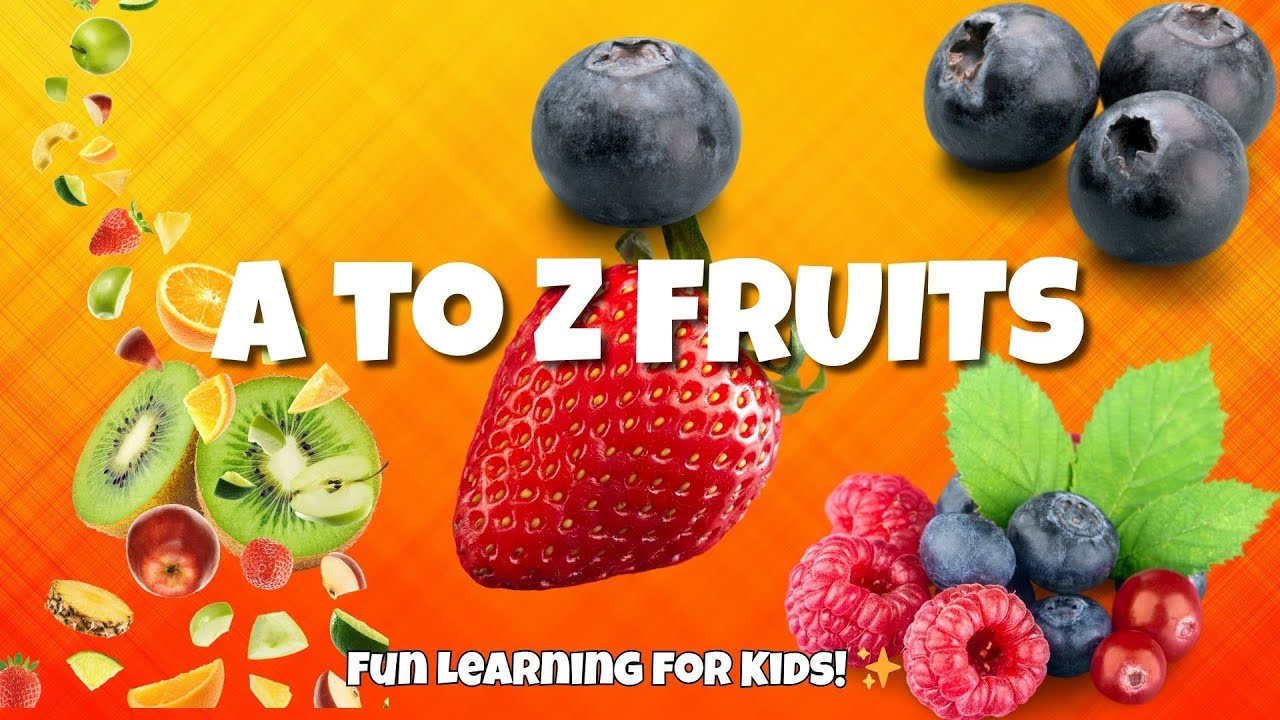 A to Z Fruits for Kids | Learn Fruit Names with Fun Animation 🍎🍌🍇 #kidslearning #alphabet #