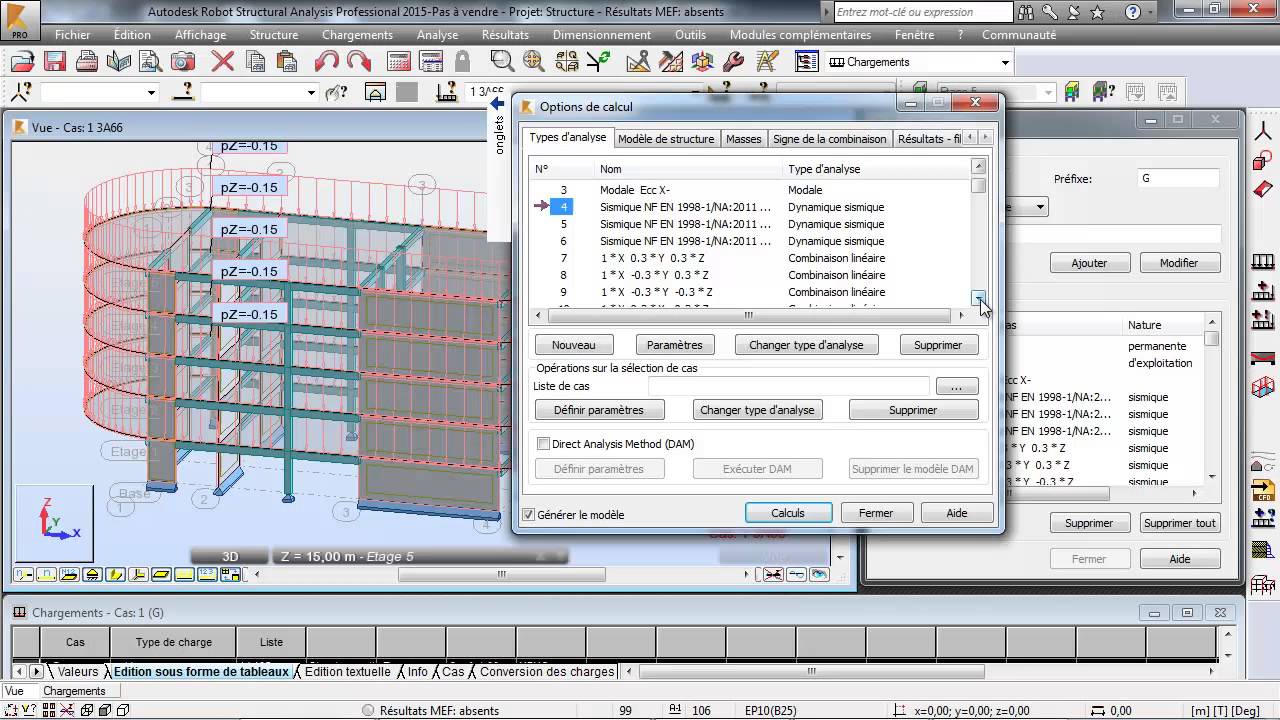 Excentricité accidentelle à l'Eurocode 8 avec Autodesk Robot Structural Analysis Professionnel