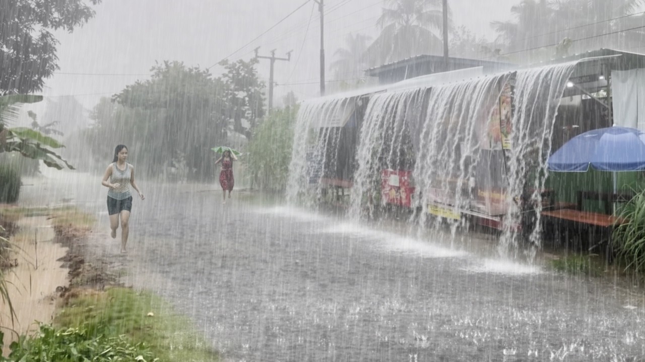 SCARY!! 🌧️ Extreme RainStorms and Heavy Thunder in Village 🌧️ | Soothing Sounds for Sleep