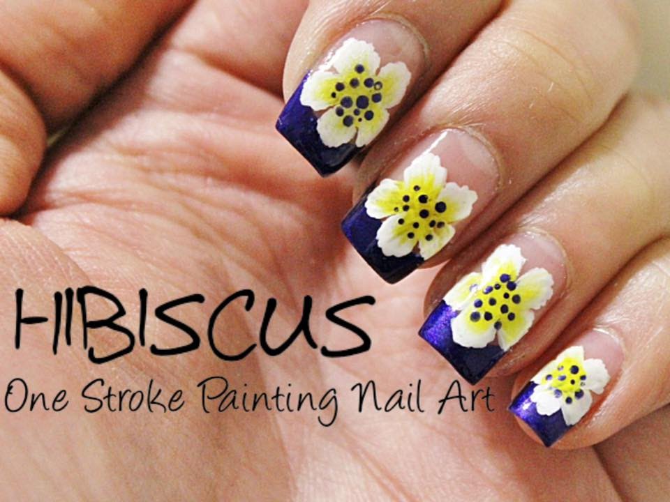 Hibiscus One Stroke Painting Nails